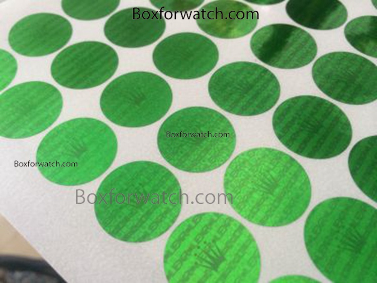 Rolex aaa copy High Quality Rolex Hologram Green Stickers - 49pc